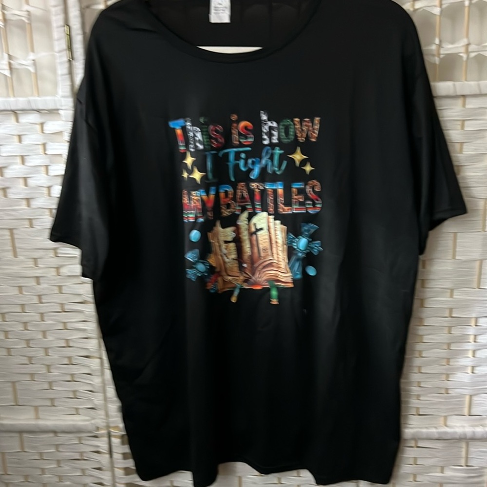 NEW Black Raised Words Print Tee S/ 1X